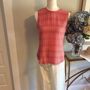 Equipment Femme sleeveless 100% silk top in burnt orange.